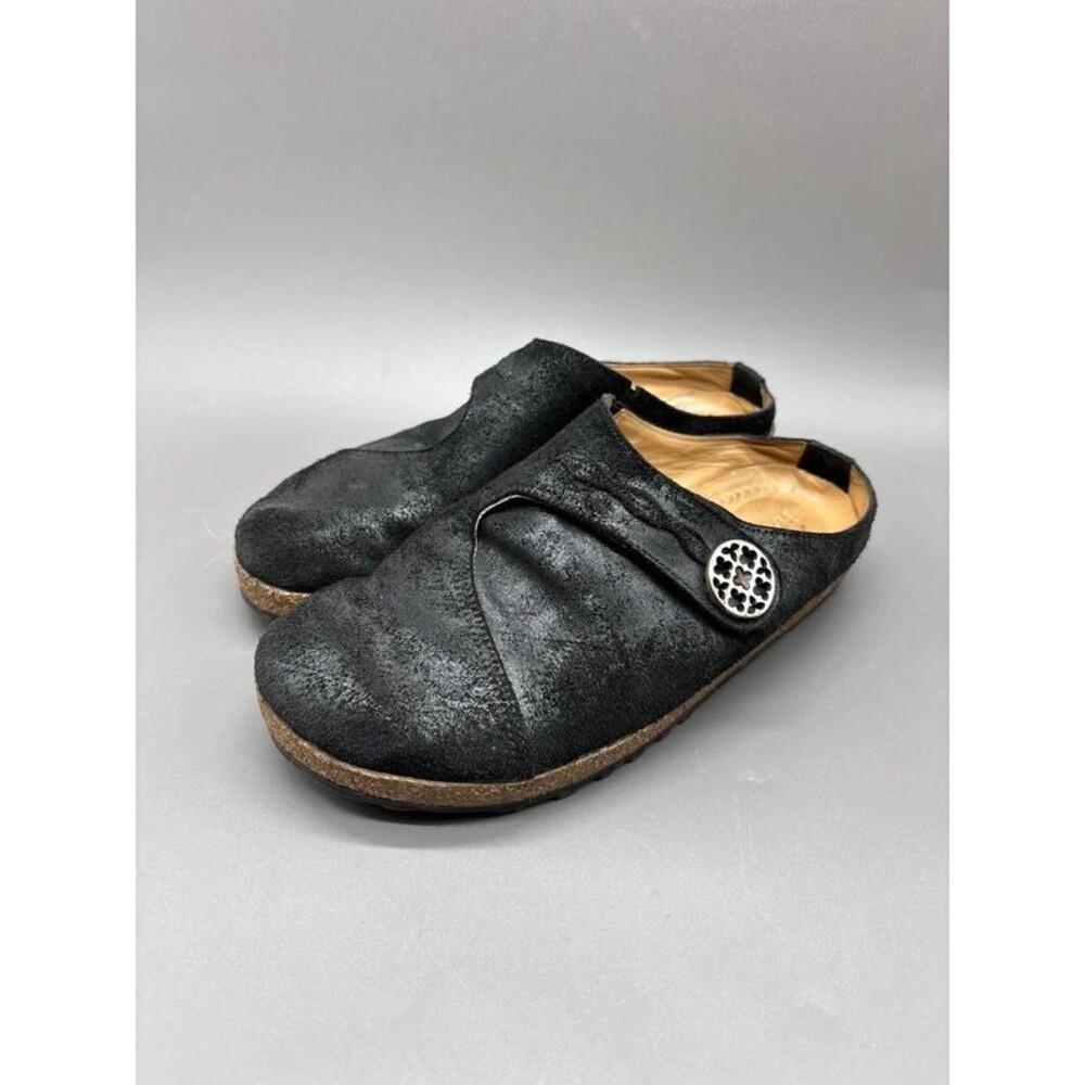 Haflinger Mule Clogs Black Suede Size 40
